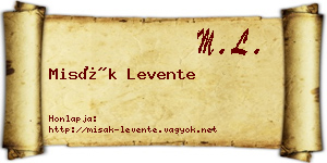 Misák Levente névjegykártya